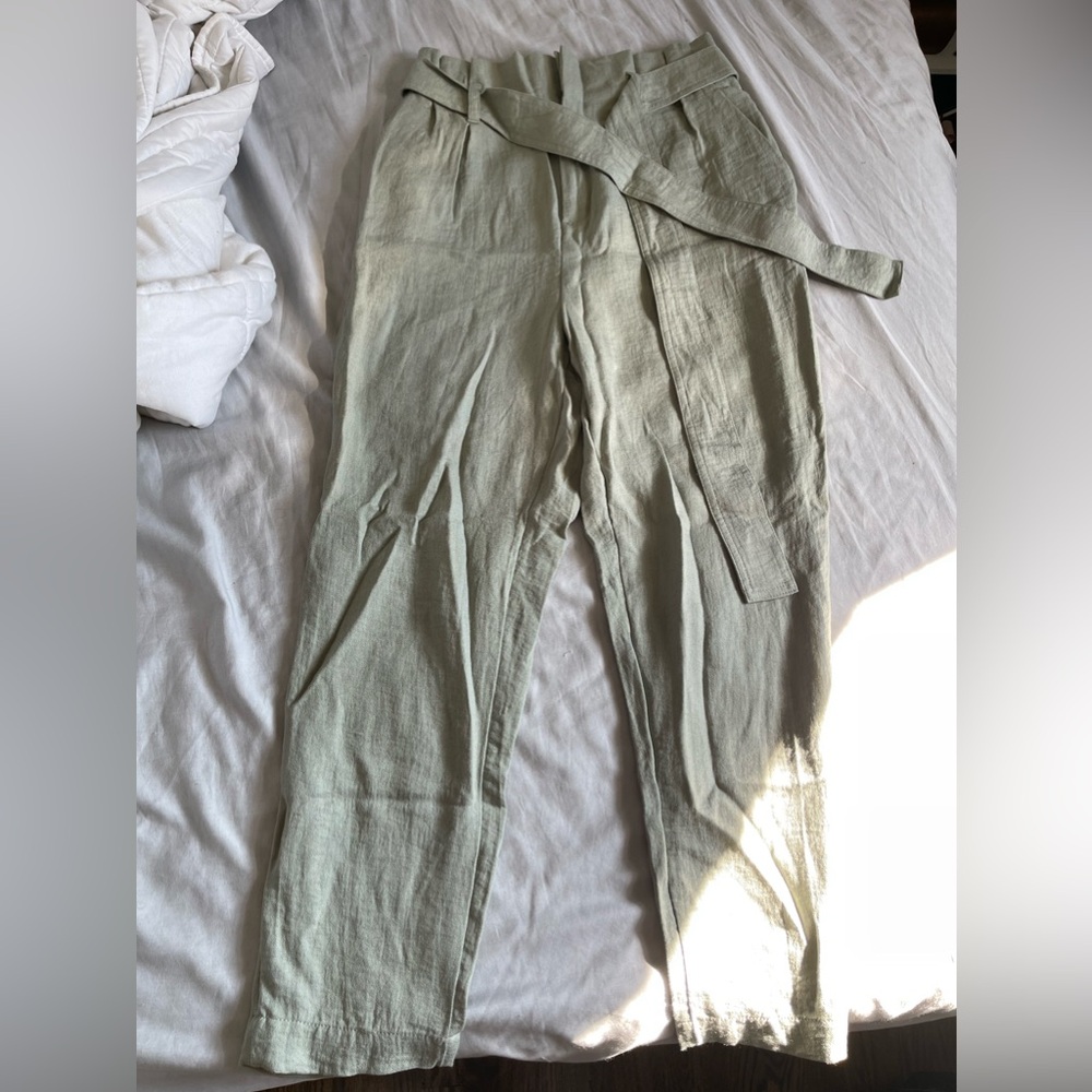 A New Day Long Light Green Dress Pants with Belt - Size M